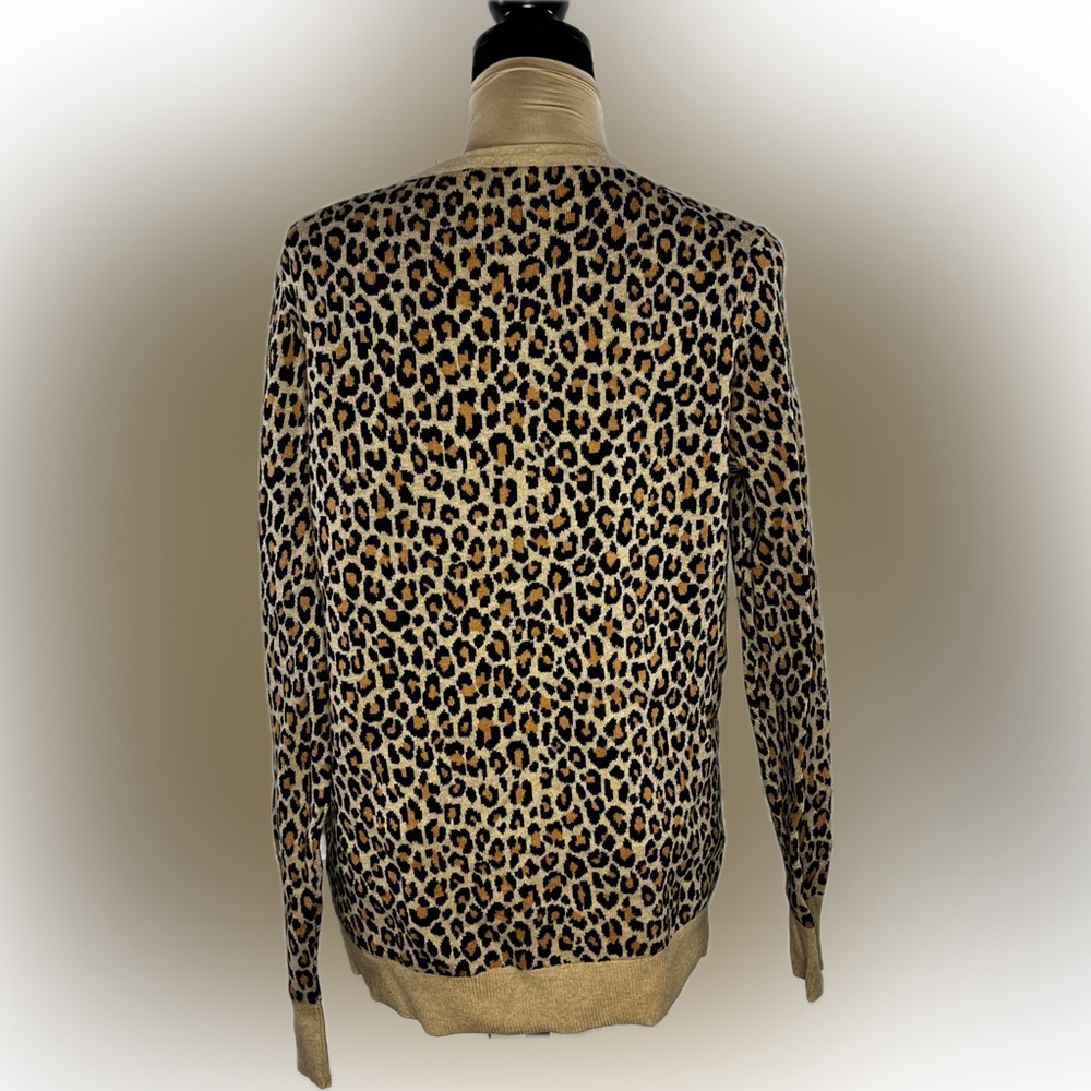 Merona Cheetah , Leopard Print Brown,Tan, black  Button Down Cardigan - 2X, NEW - Picture 4 of 7